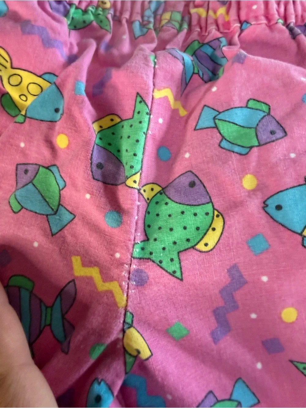 Kids Pink Fish-Print Pants Oshkosh 2T made in USA does have some flaws
